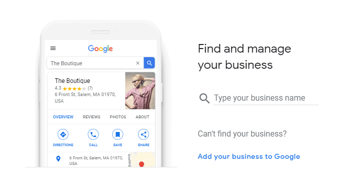 Google My Business first page