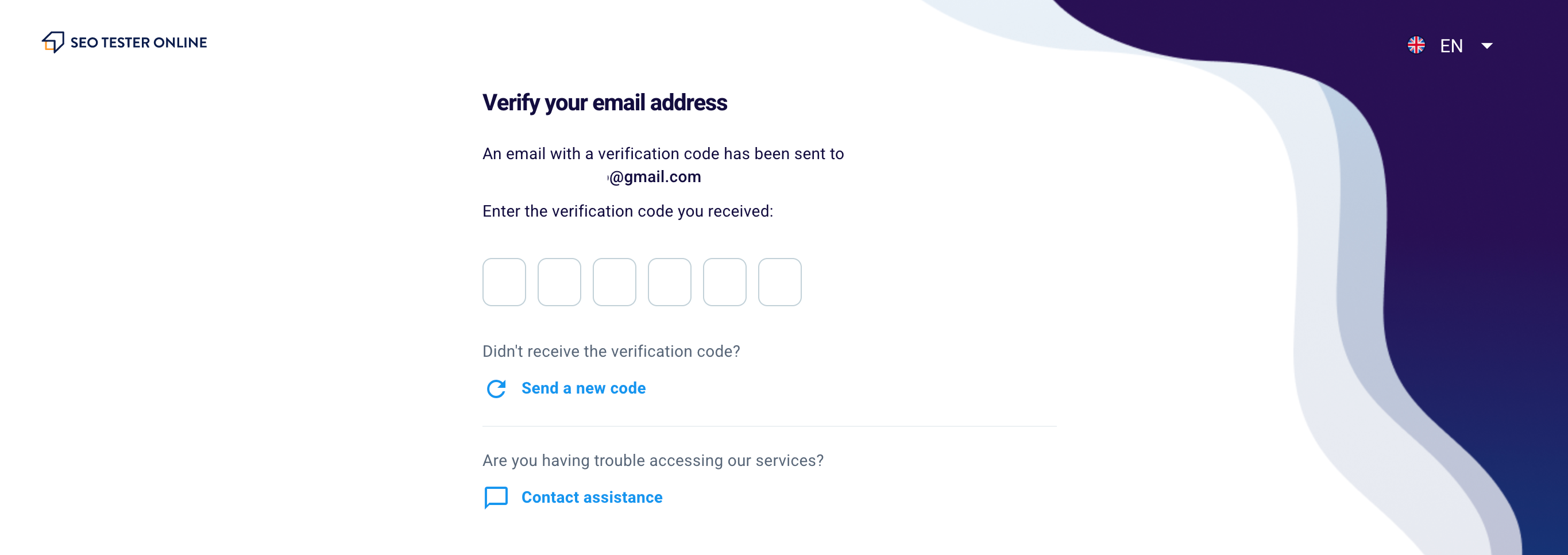 Verify your email Page